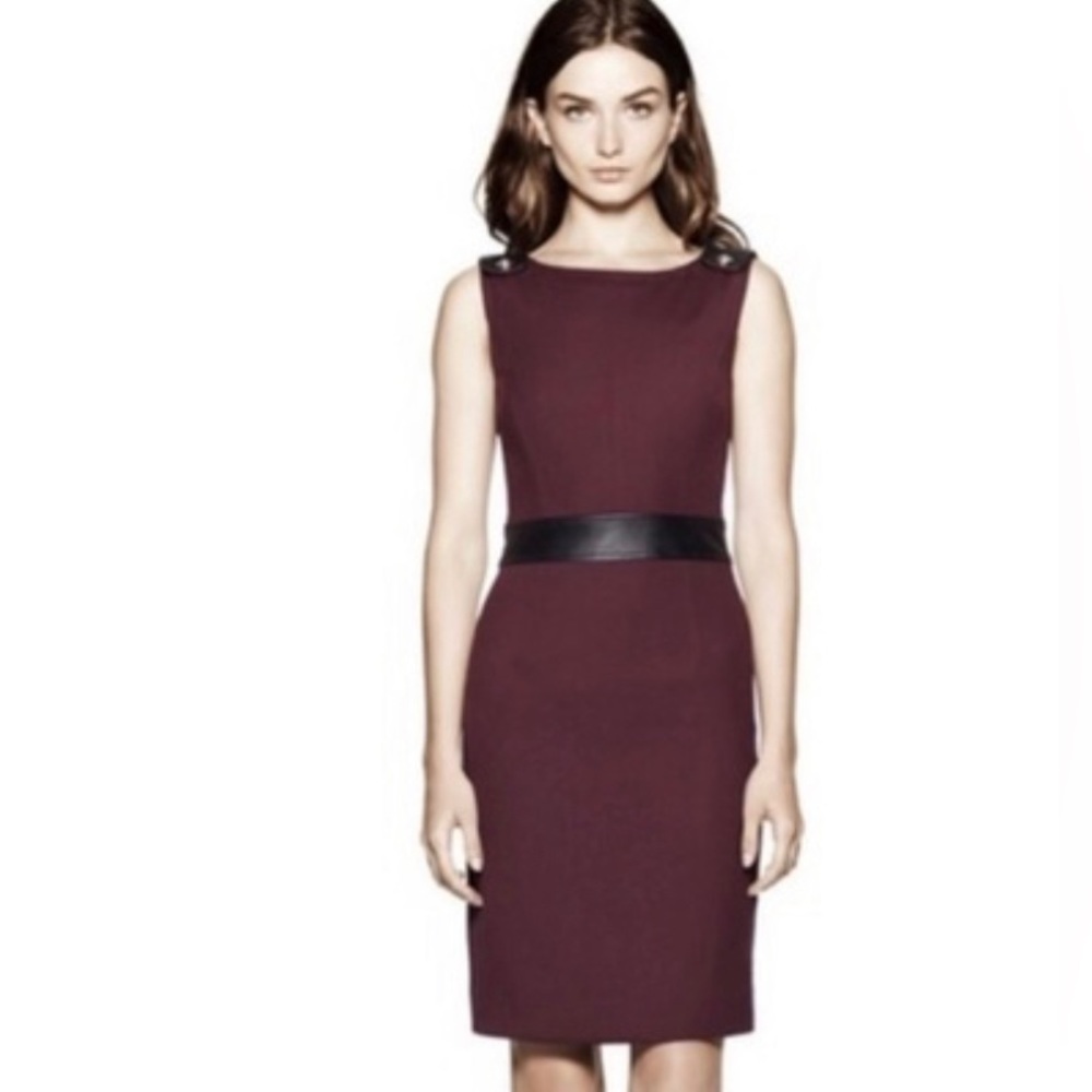 Tory Burch jumper, burgundy, leather detail and beautiful gold buttons, size 10
